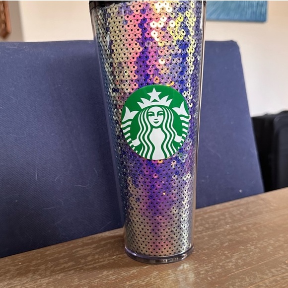 NWOT Starbucks Limited Edition 2020 Holiday Sequin Tumbler Cup 24oz - Picture 4 of 6